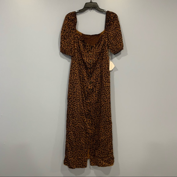 GOOD AMERICAN Leopard Print Puff Sleeve Maxi Dress - Picture 3 of 5